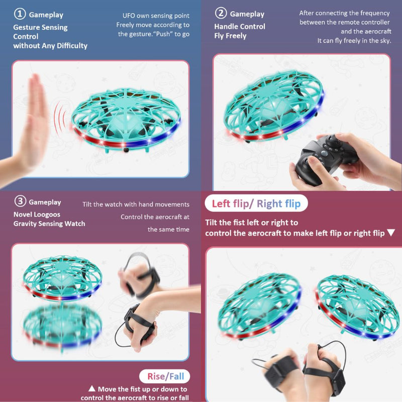 USB Rechargeable Hand Operated LED Kids Toy Drone