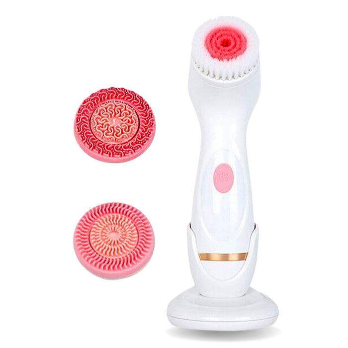 3 in 1 Water Resistant Exfoliating Facial Cleansing Brush - Battery Powered