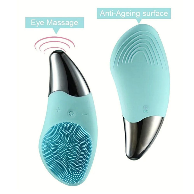 USB Rechargeable Electric Silicon Water Resistant Facial Cleansing Brush and Massager