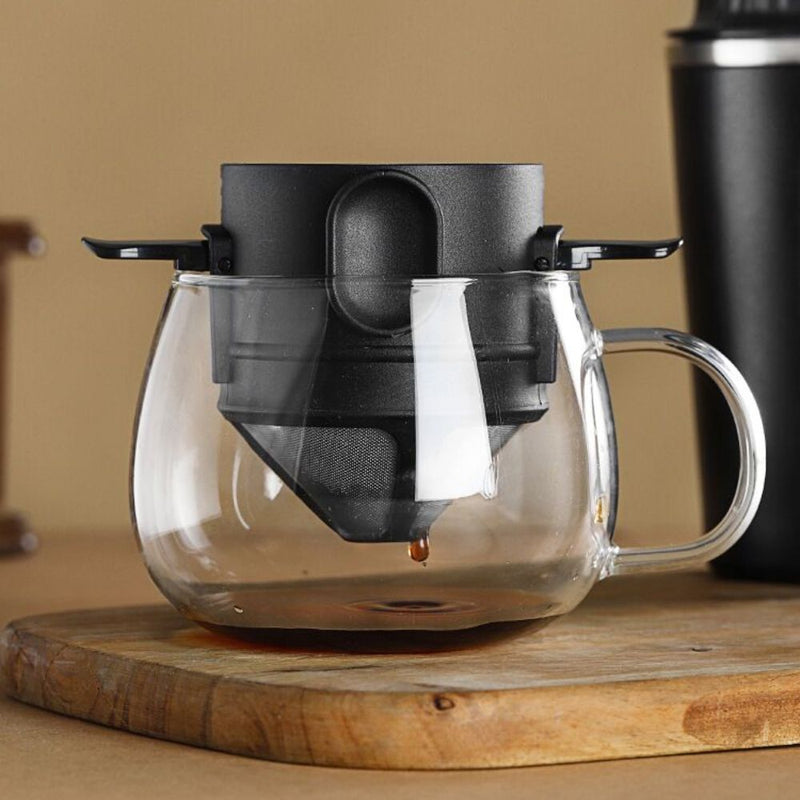 350ml Stainless Steel Coffee Mug with Collapsible Coffee Filter