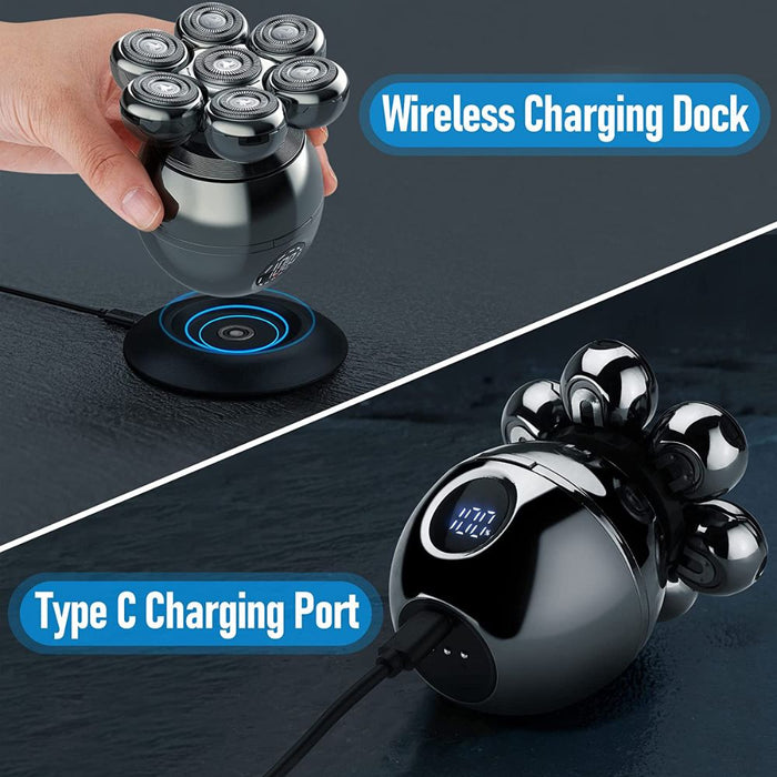 USB Rechargeable Mini Portable 7 Floating Heads Electric Shaver