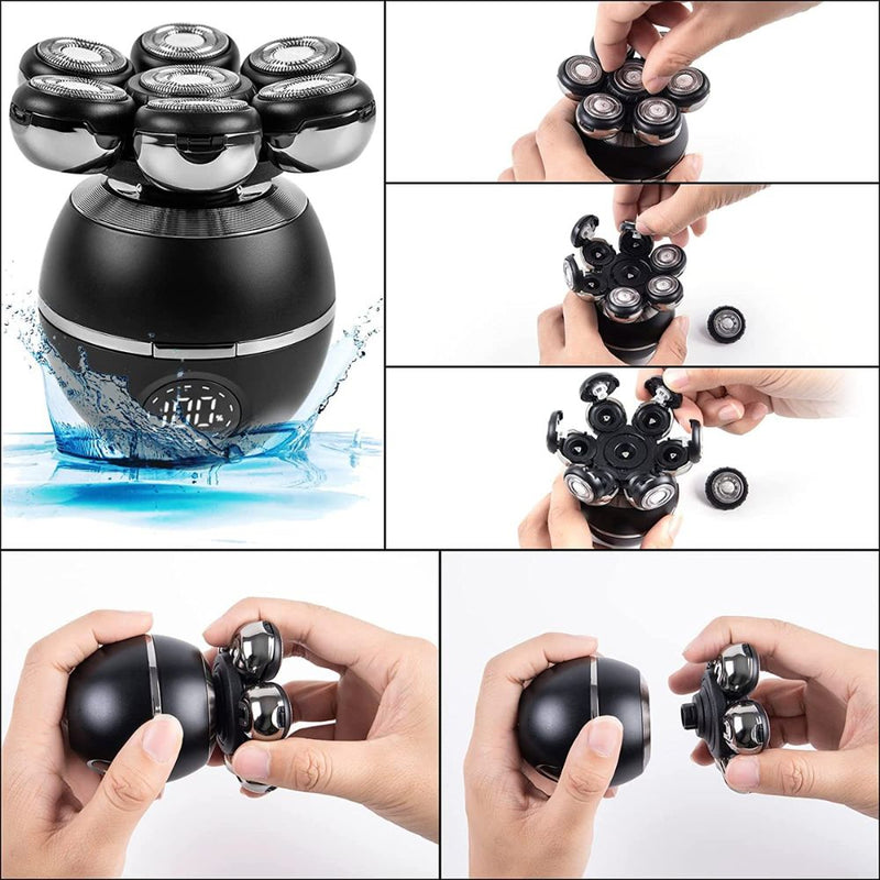 USB Rechargeable Mini Portable 7 Floating Heads Electric Shaver