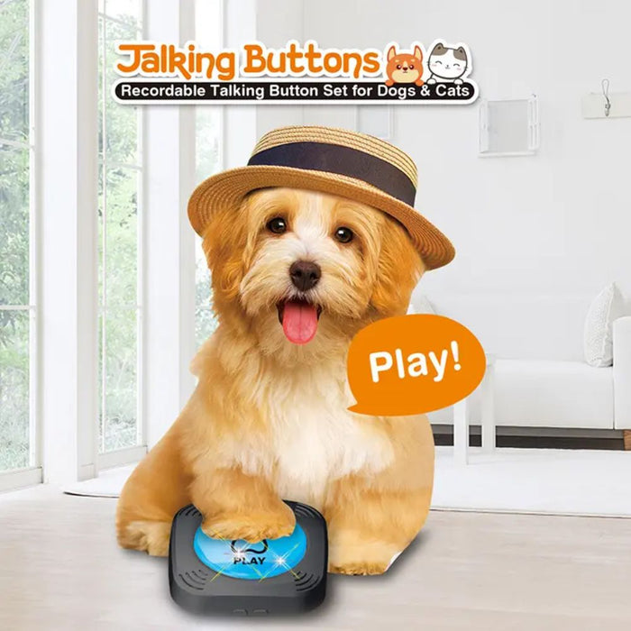 Interactive Recordable Command Pet Buttons - Battery Operated