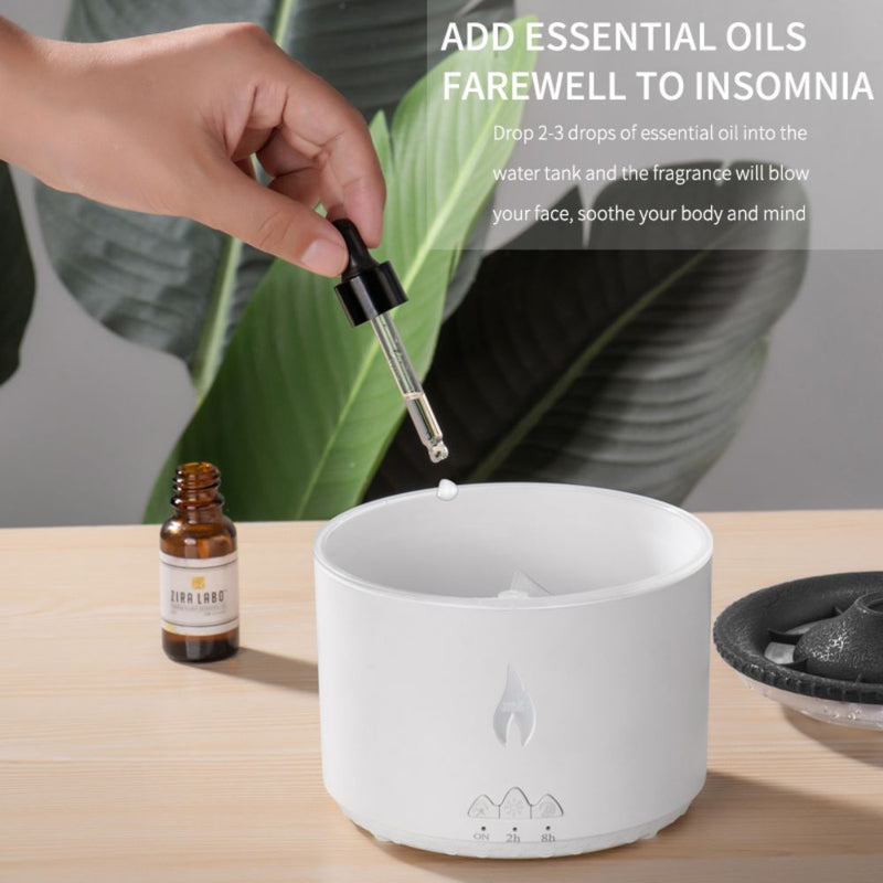 Portable Ultrasonic Volcanic Flame Design Aroma Diffuser - USB Powered