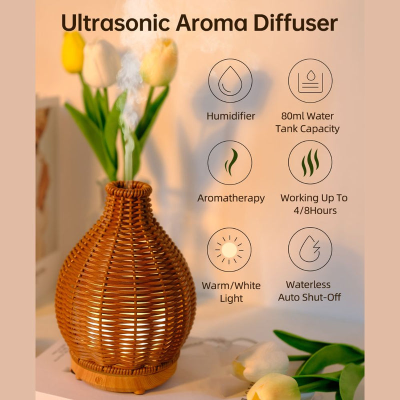 Rattan Essential Oil Diffuser and Humidifier Aromatherapy