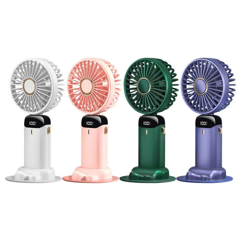 USB Rechargeable Portable Foldable Digital Display Aromatherapy Fan
