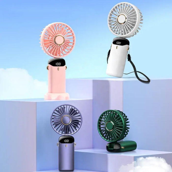 USB Rechargeable Portable Foldable Digital Display Aromatherapy Fan