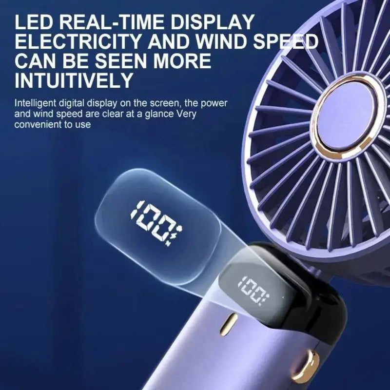 USB Rechargeable Portable Foldable Digital Display Aromatherapy Fan