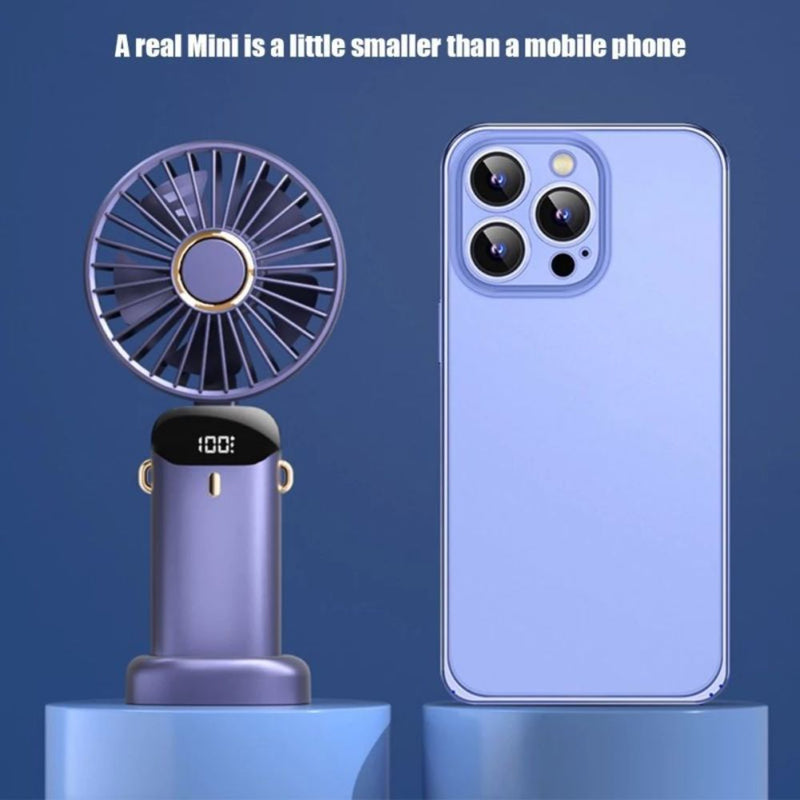 USB Rechargeable Portable Foldable Digital Display Aromatherapy Fan