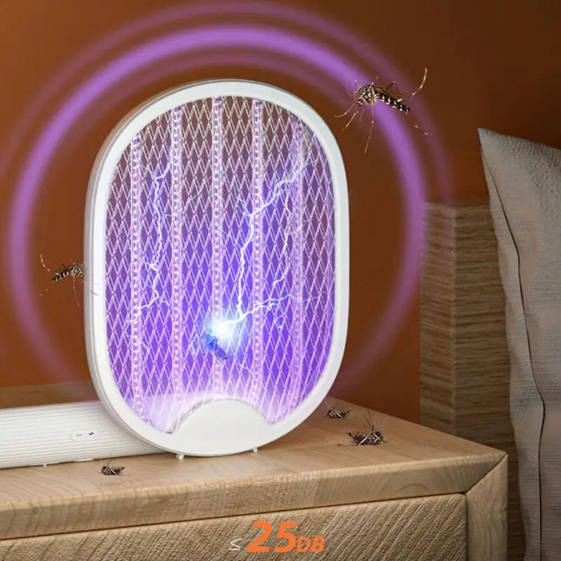 Foldable 2 in 1 Electric UV Light Mosquito Swatter - USB Rechargeable