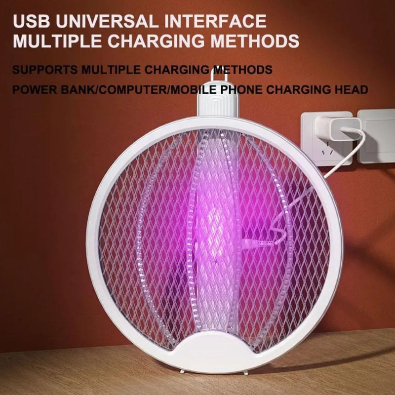 Foldable 2 in 1 Electric UV Light Mosquito Swatter - USB Rechargeable