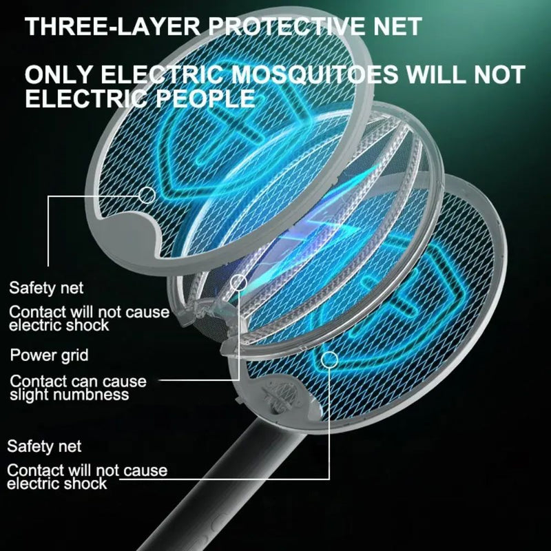 Foldable 2 in 1 Electric UV Light Mosquito Swatter - USB Rechargeable