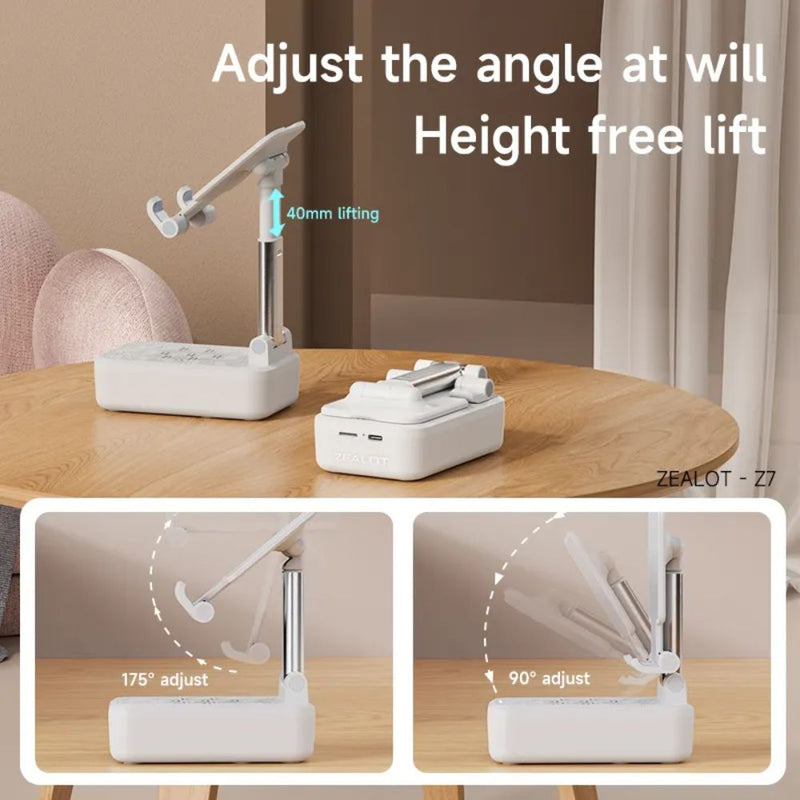 Zealot Z7 2 in 1 Cellphone Stand and Wireless Bluetooth Speaker - USB Rechargeable