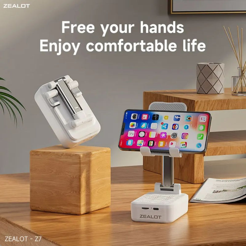Zealot Z7 2 in 1 Cellphone Stand and Wireless Bluetooth Speaker - USB Rechargeable