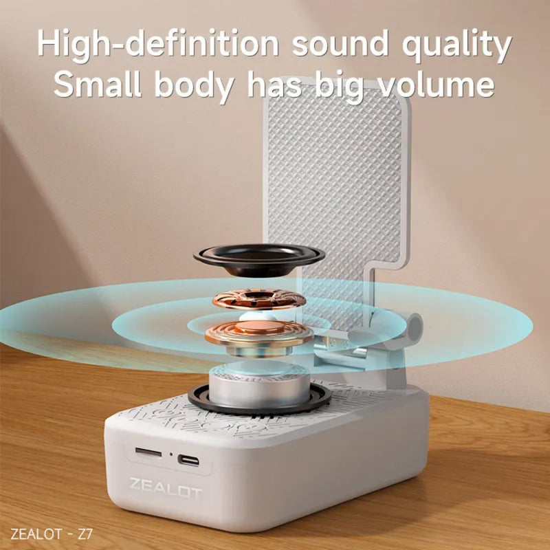 Zealot Z7 2 in 1 Cellphone Stand and Wireless Bluetooth Speaker - USB Rechargeable