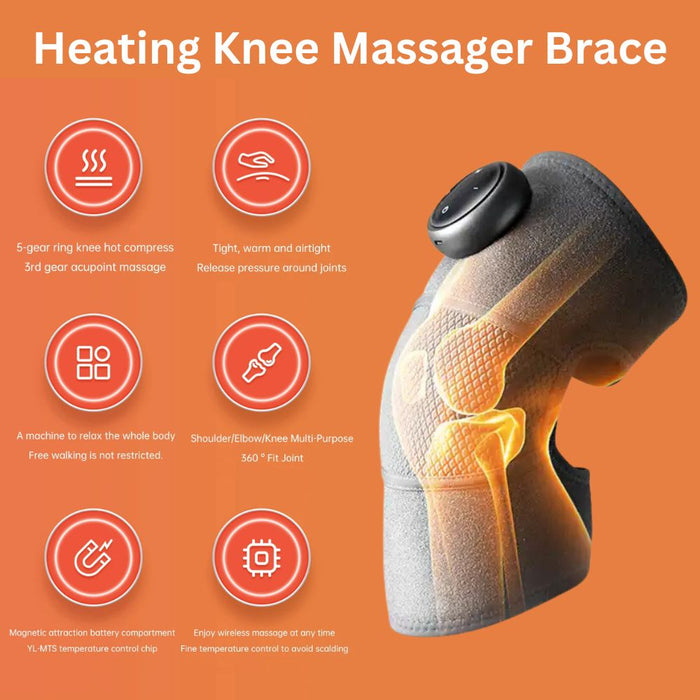 Rechargeable Heated Knee Brace with Massager for Ultimate Pain Relief