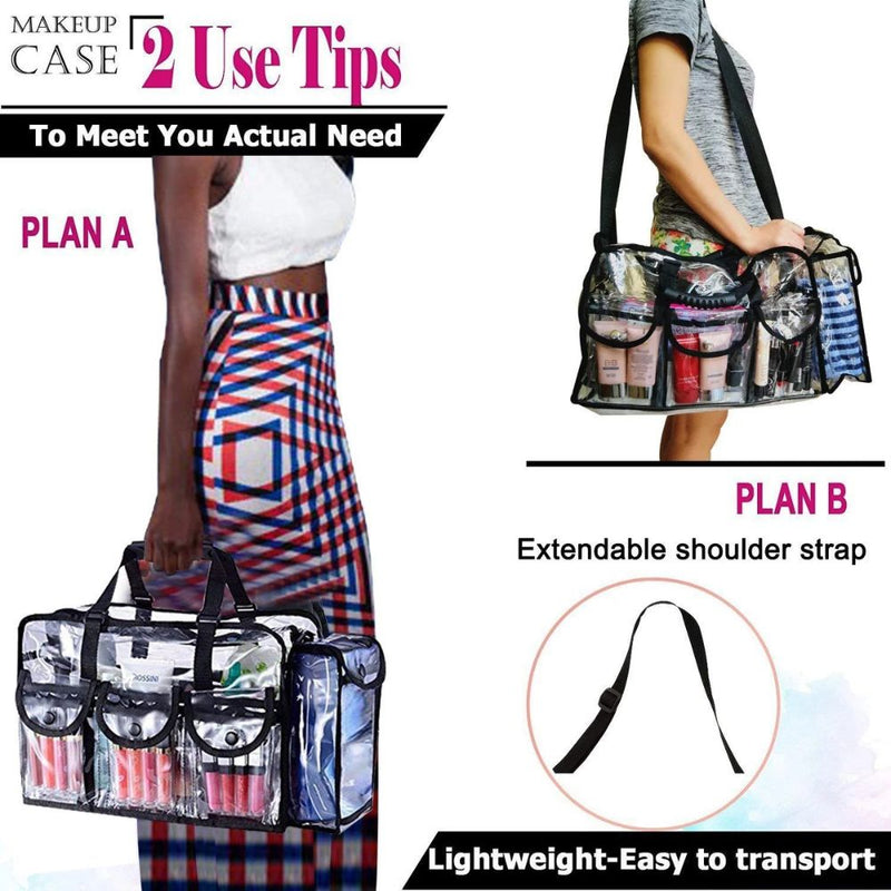 Large Transparent Makeup Organizer Bag Makeup Artists Travel Bag