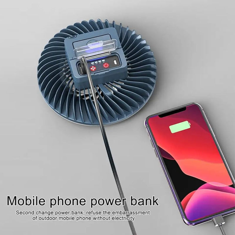 2 IN 1 USB Rechargeable LED Camping Lantern and Tent Fan