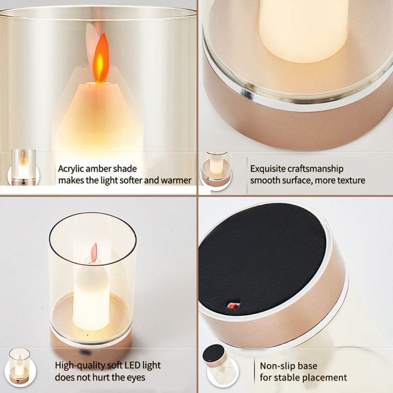 Smart Sensor Motion Flickering Flame Candle Light Simulation Lamp - USB Rechargeable