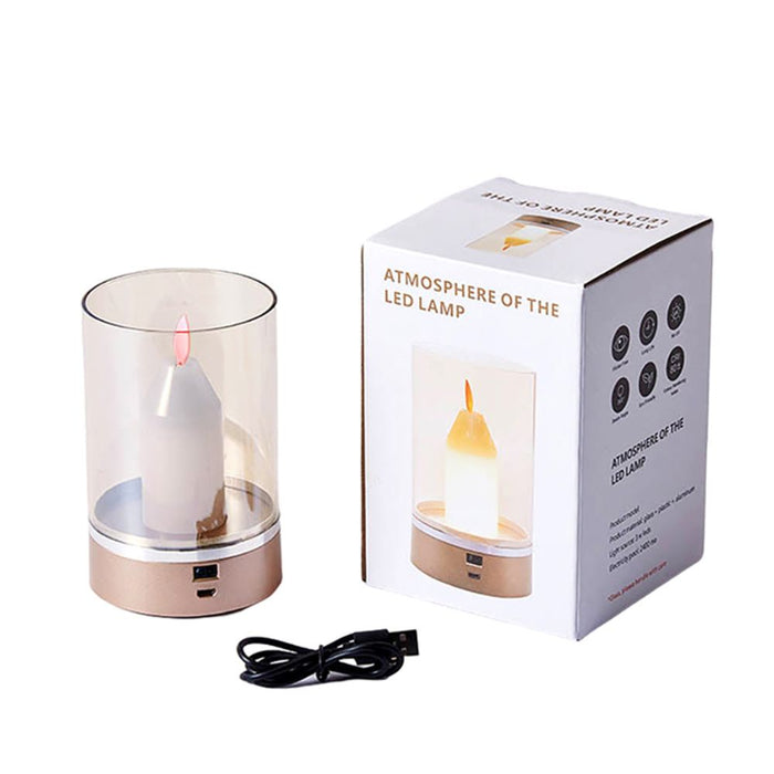 Smart Sensor Motion Flickering Flame Candle Light Simulation Lamp - USB Rechargeable