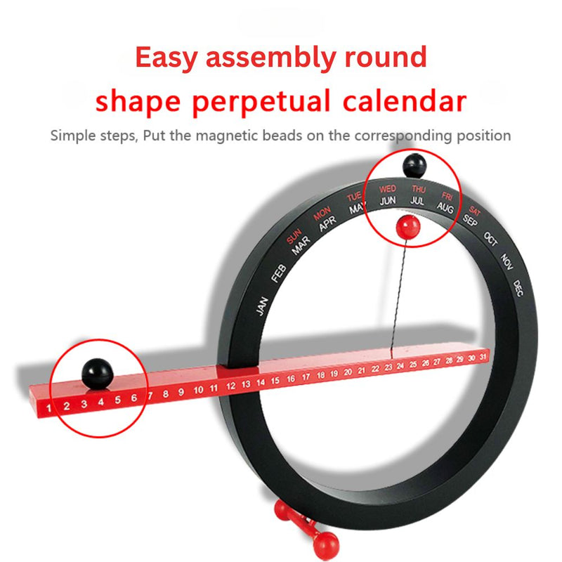 Adjustable Hand Switch Perpetual Magnetic Creative Desk and Wall Hang Calendar