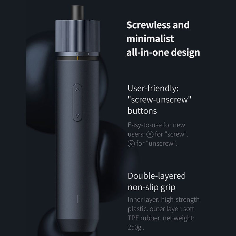 All-in One 3.6V Smart Cordless Screwdriver with Long Steel Bits - USB Rechargeable