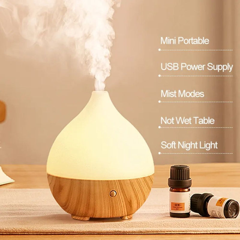 USB Interface Wood Grain Indoor Essential Oil Diffuser