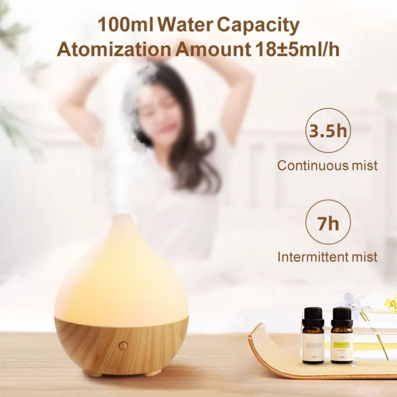 USB Interface Wood Grain Indoor Essential Oil Diffuser
