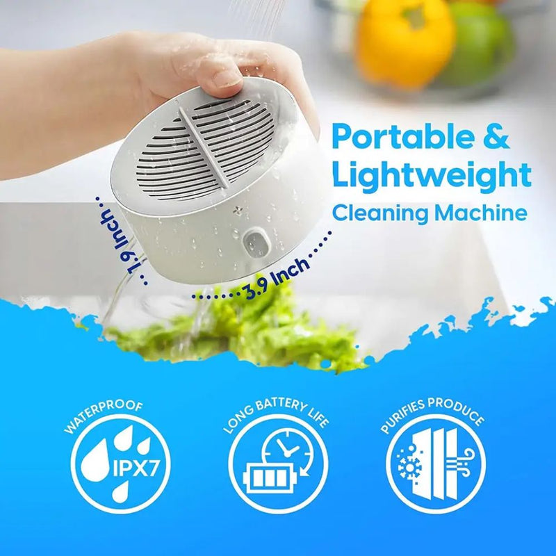 Portable Water Resistant Fruit and Vegetable Washing Machine Kitchen Gadget - USB Rechargeable
