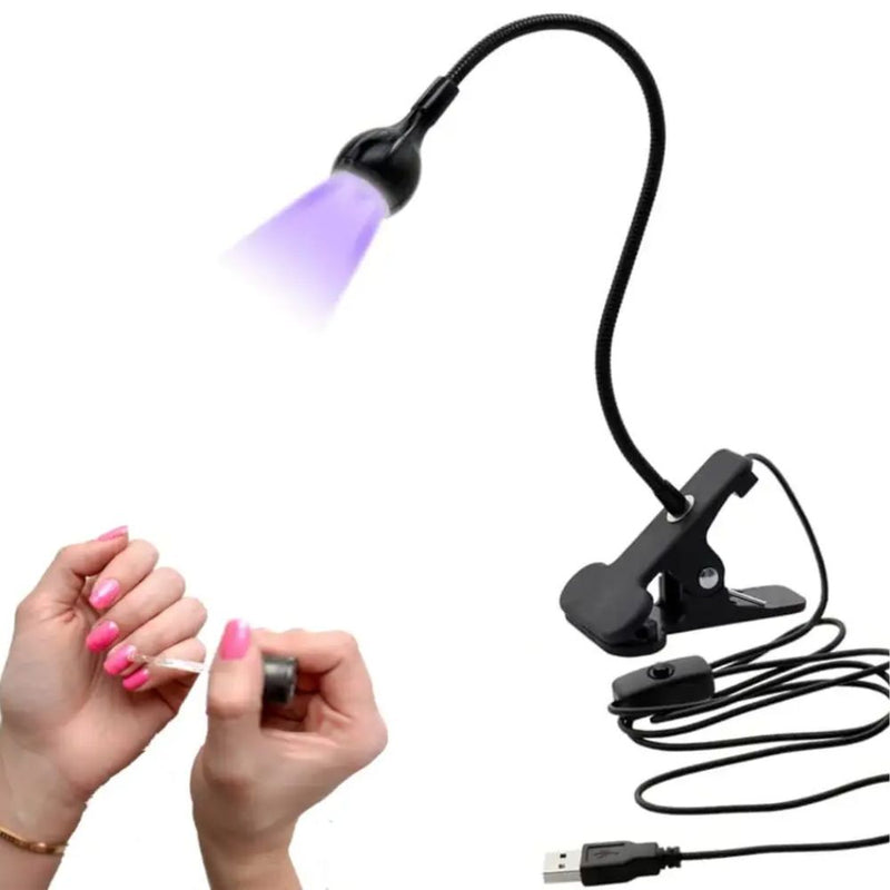 UV LED Black Light Lamp with Gooseneck and Clamp - USB Plug In