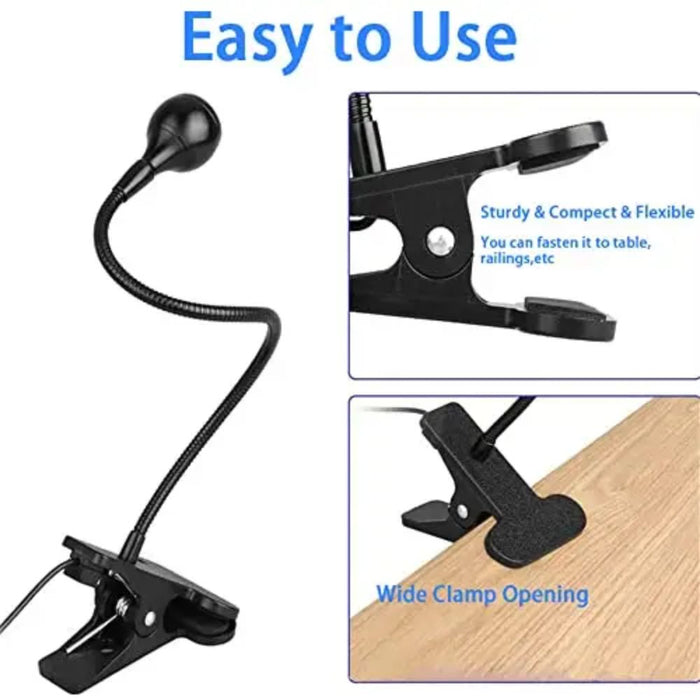UV LED Black Light Lamp with Gooseneck and Clamp - USB Plug In