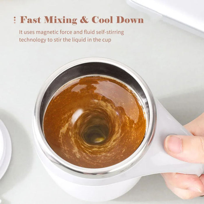 Stainless Steel Electric Self Stirring Coffee Mug - Battery Powered