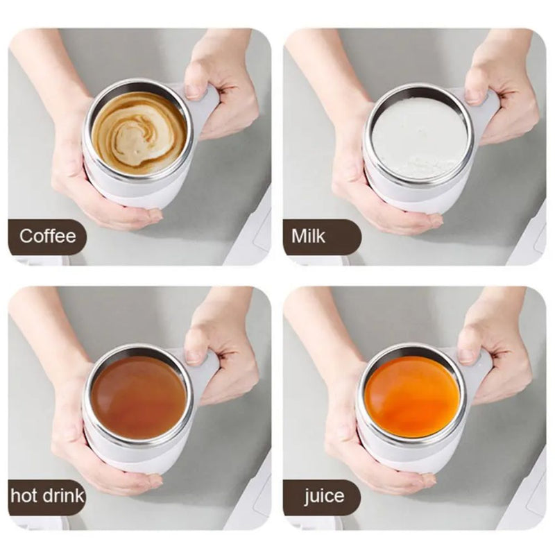 Stainless Steel Electric Self Stirring Coffee Mug - Battery Powered