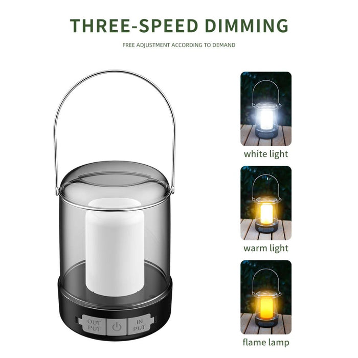 Vintage Style Camping Lantern with 3 Modes - USB Rechargeable