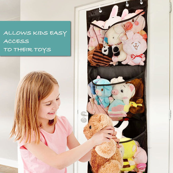 Door Hanging 4 Level Mesh Bag Storage Organizer for Kids Toys
