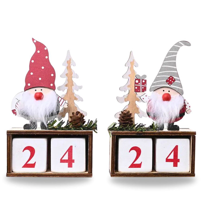 Holiday Wooden Pine Cone Christmas Countdown Calendar