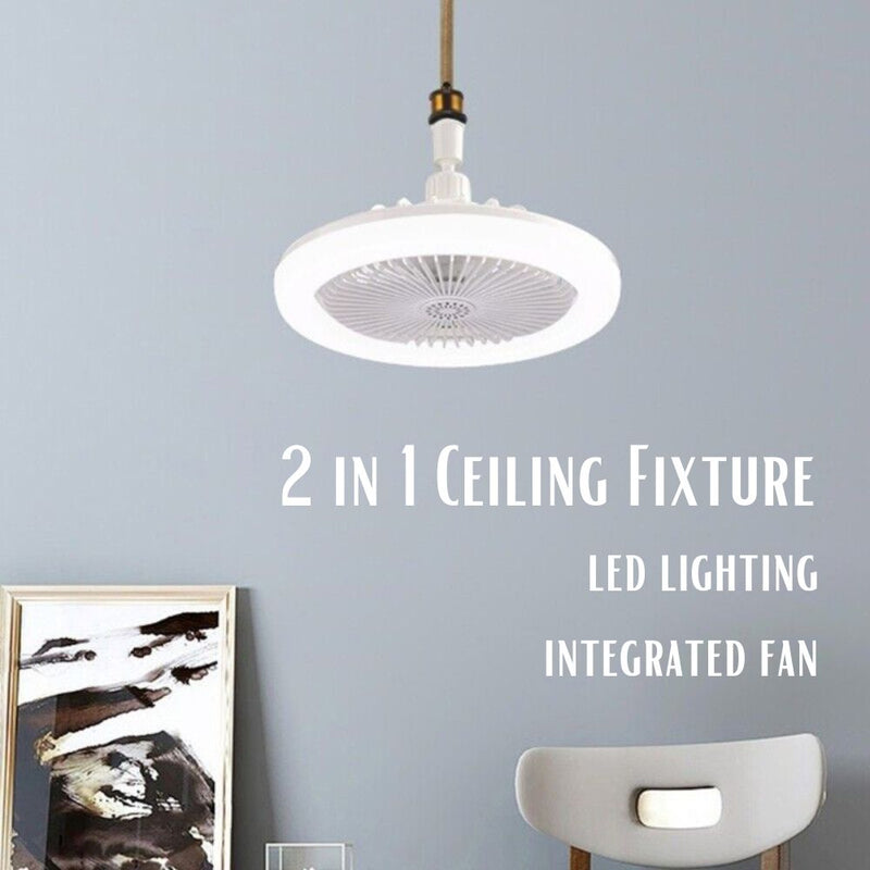 2 in 1 Ceiling Fan and E27 LED Light with Remote Control