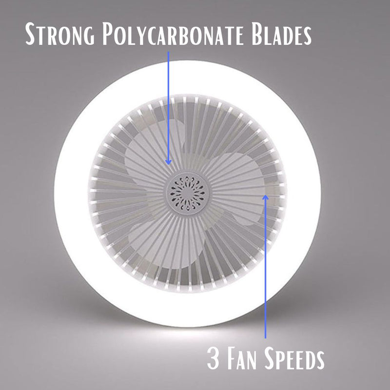 2 in 1 Ceiling Fan and E27 LED Light with Remote Control