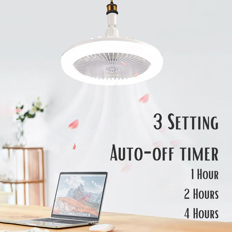 2 in 1 Ceiling Fan and E27 LED Light with Remote Control