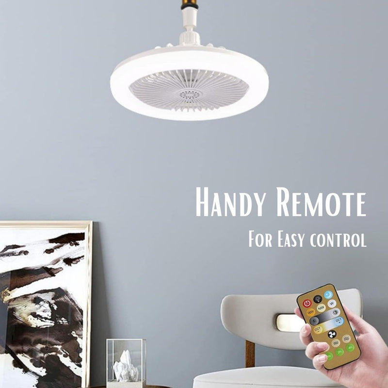 2 in 1 Ceiling Fan and E27 LED Light with Remote Control