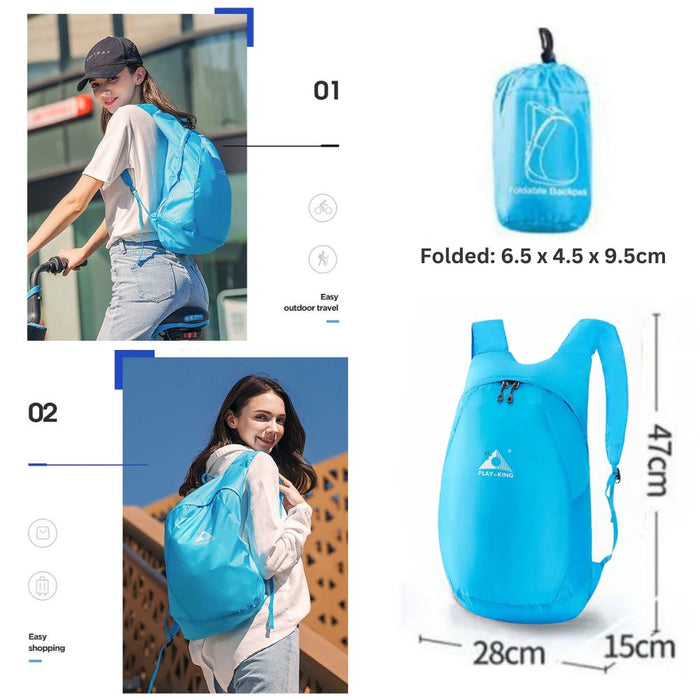 Ultra Thin Foldable Portable Outdoor Lightweight Fitness Bag Backpack
