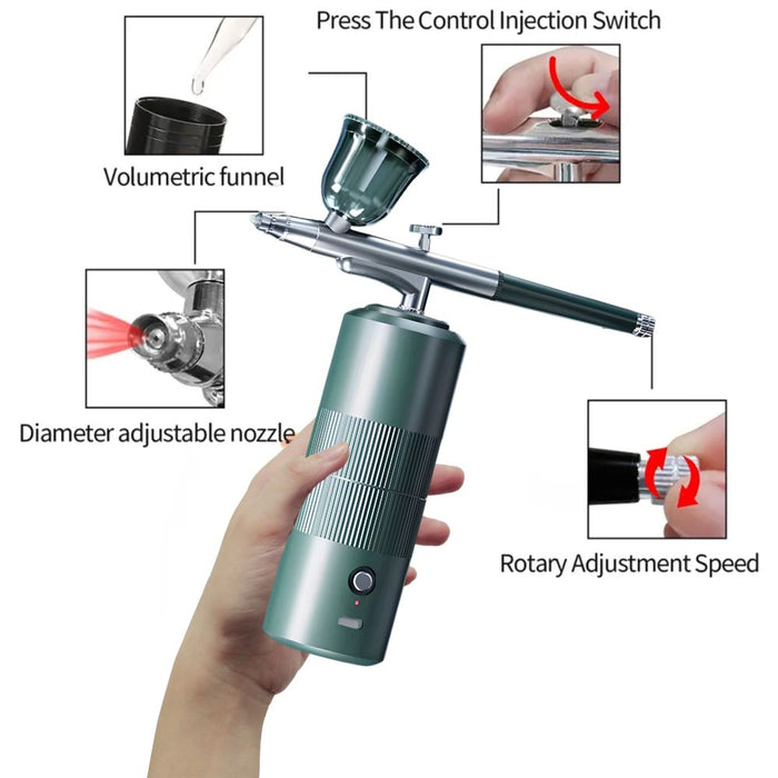 Mini Air Compressor Kit Air Brush Air Spray Paint - USB Rechargeable