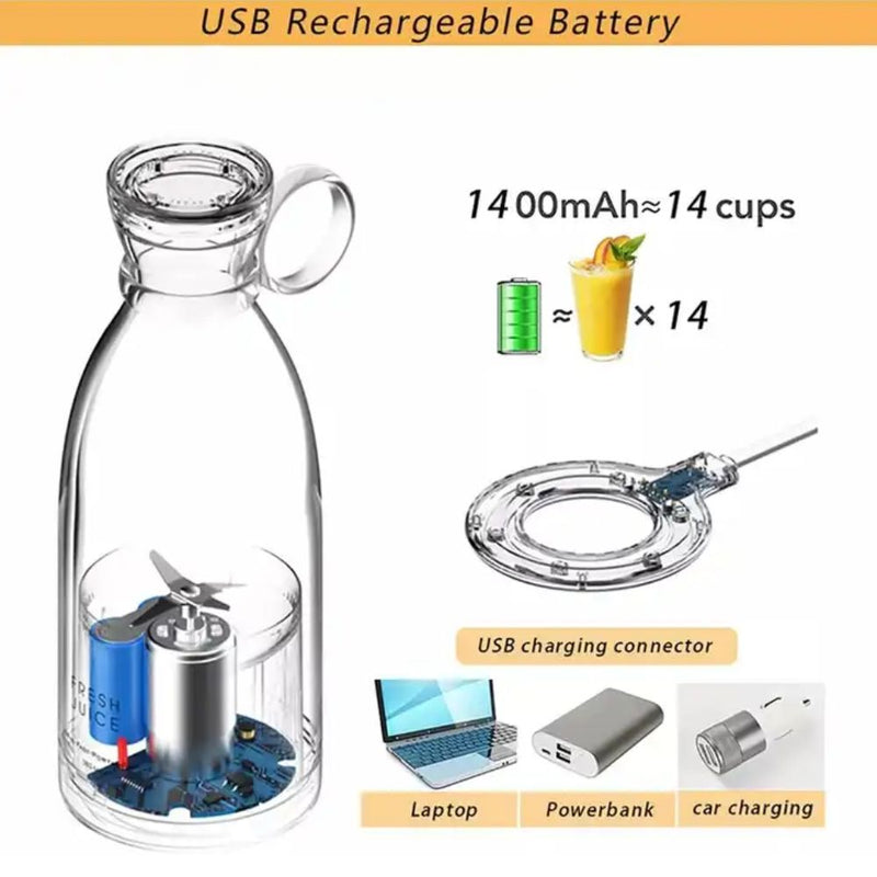 350ml Portable Blender Electric Juicer - Wireless Charging