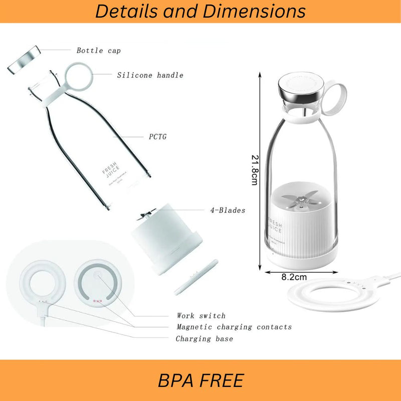 350ml Portable Blender Electric Juicer - Wireless Charging