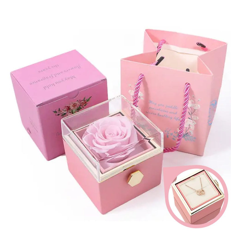 Eternal Rose Box Preserved Flower Surprise Proposal Jewelry Box