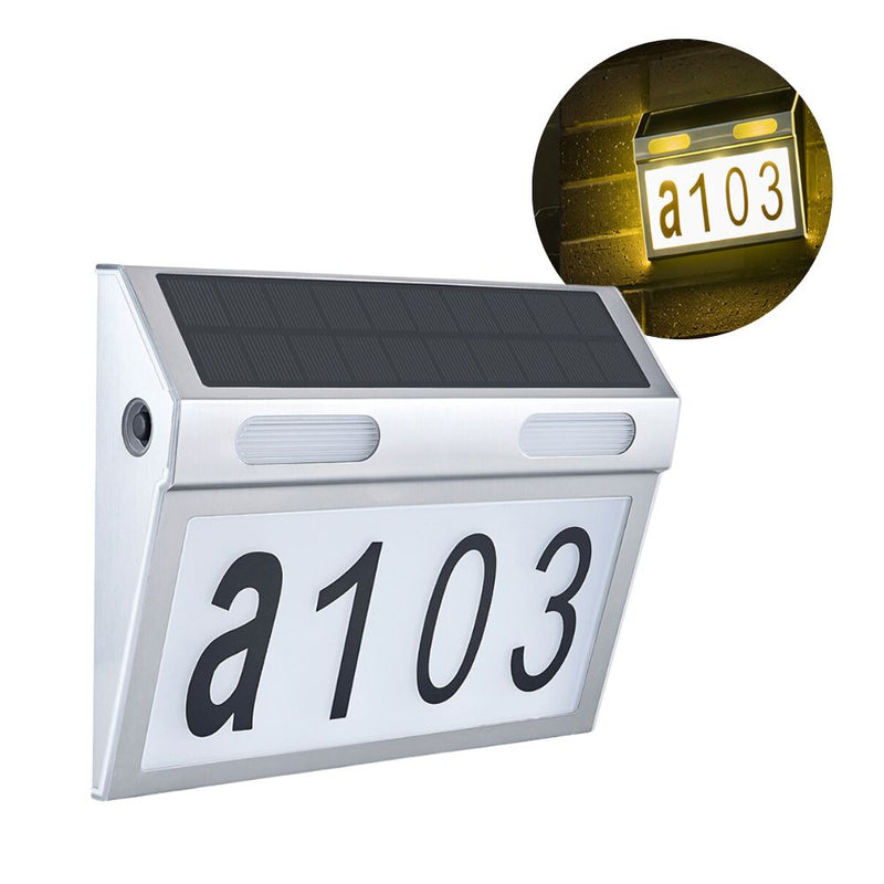 Outdoor Solar Powered Motion Sensor LED House Number Display Light