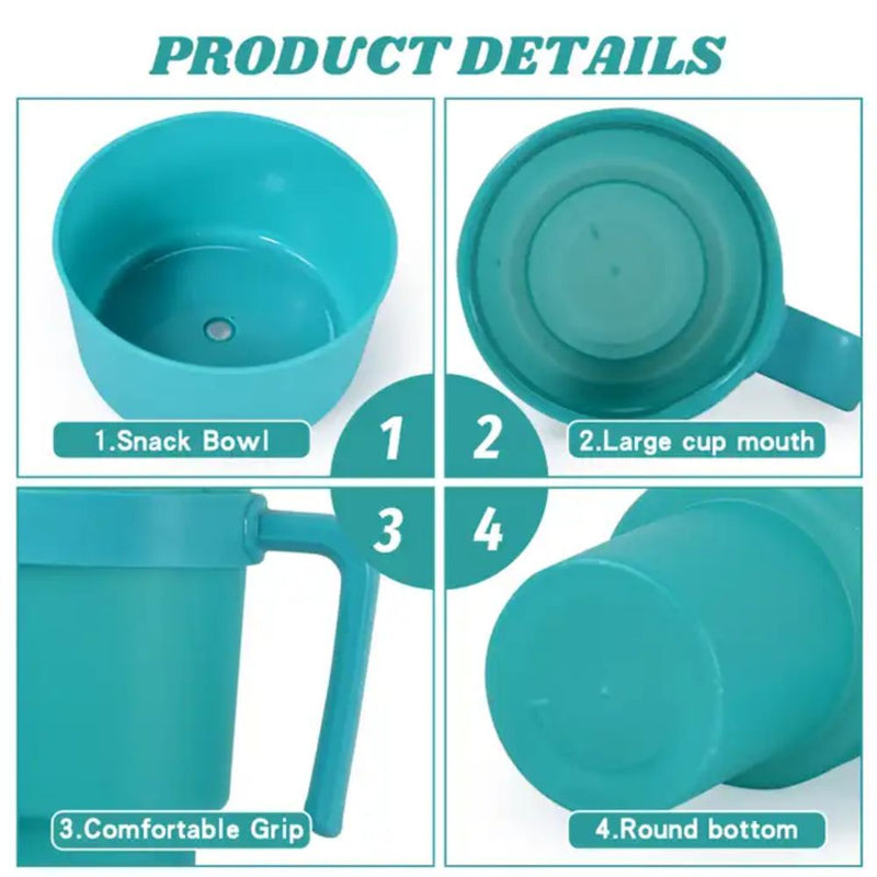 2 in 1 Reusable Sip and Snack Stadium Tumbler Cup and Snack Bowl