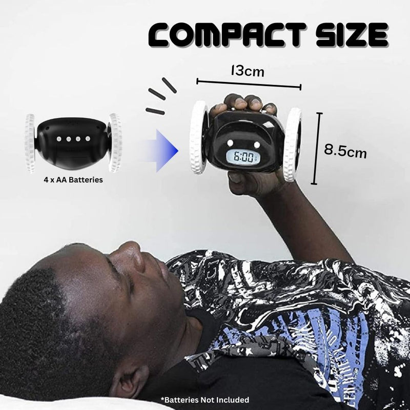 LED Running Escaping Electronic Digital Alarm Clock for Heavy Sleepers - Battery Operated