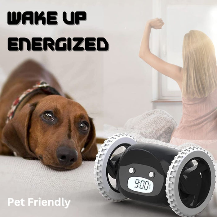 LED Running Escaping Electronic Digital Alarm Clock for Heavy Sleepers - Battery Operated
