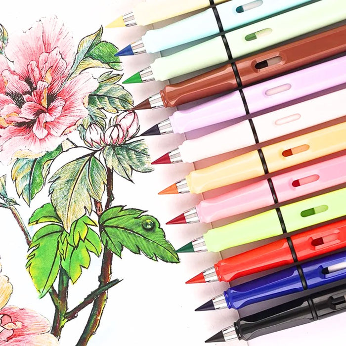 Pack of 12 Inkless Eternal Colored Pencil Drawing Pens